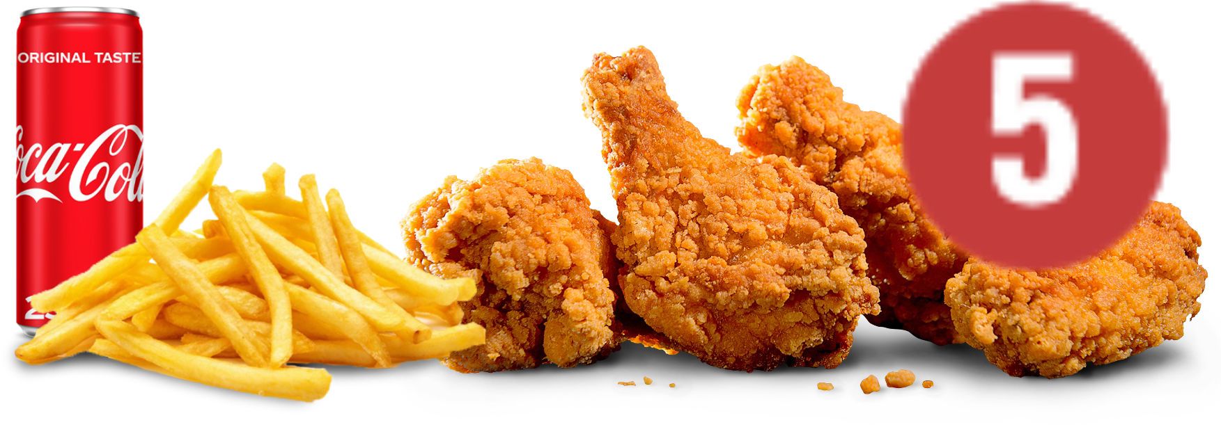 Menu Crispy Hotwings met patat en cola/salade